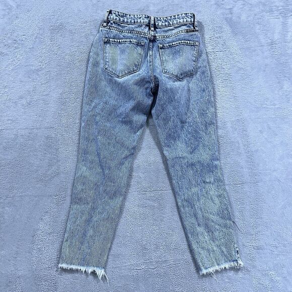 Kancan Skinny‎ Jeans 0/23 Mid Rise Distressed Light Wash Open Raw Hem - Picture 2 of 12